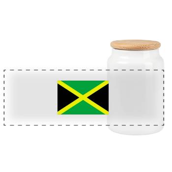 Jamaica - Panoramic Cookie Jar with Wooden Lid - white - Front