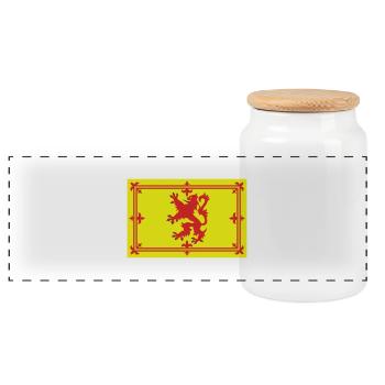 Écosse - drapeau - Boîte à biscuits avec couvercle en bois - blanc - Devant