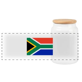 Afrique du Sud drapeau bannière - Boîte à biscuits avec couvercle en bois - blanc - Devant