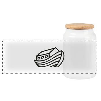 arche1color - Panoramic Cookie Jar with Wooden Lid - white - Front