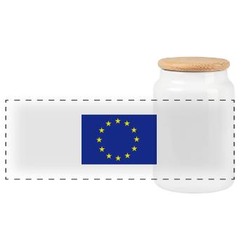 Drapeau européen - Boîte à biscuits avec couvercle en bois - blanc - Devant