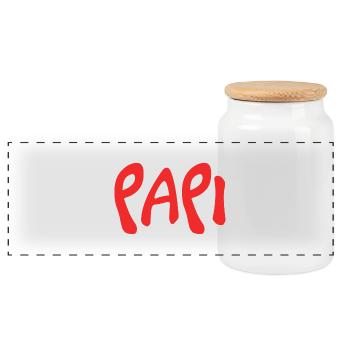 PAPI. PAPY. FÊTE DES PÈRES. BONNE FÊTE PAPY - Boîte à biscuits avec couvercle en bois - blanc - Devant