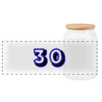 30. 30 ANS. 30e ANNIVERSAIRE. ANNIVERSAIRE 30 ANS. - Boîte à biscuits avec couvercle en bois - blanc - Devant