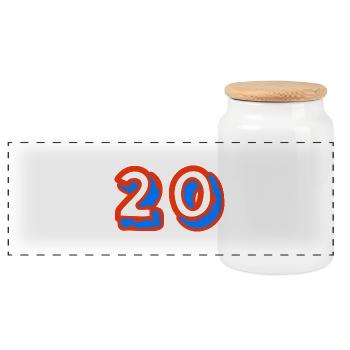 20. 20 YEARS. 20th ANNIVERSARY. 20TH ANNIVERSARY. - Panoramic Cookie Jar with Wooden Lid - white - Front