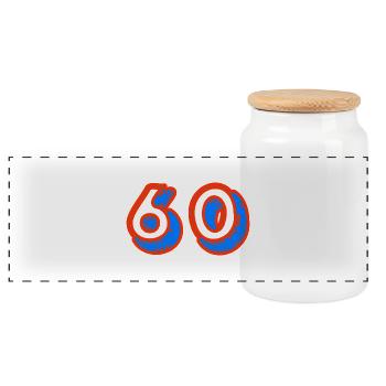 ANNIVERSARY. HAPPY BIRTHDAY. HAPPY BIRTHDAY. - Panoramic Cookie Jar with Wooden Lid - white - Front