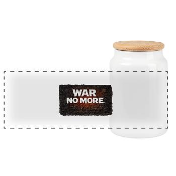 War No More – Sticker Peace & Humanity - Boîte à biscuits avec couvercle en bois - blanc - Devant