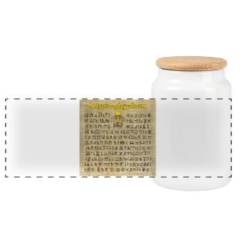 Ägyptische HIEROGLYPHEN - Panorama Keksdose mit Holzdeckel - Weiß - Vorne