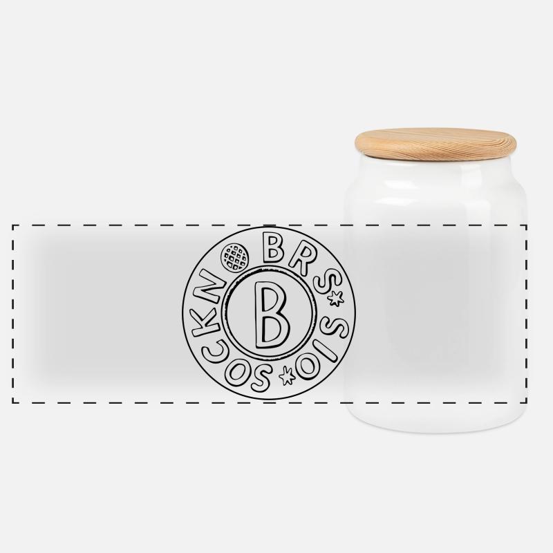 Bergsjö - Panoramic Cookie Jar with Wooden Lid - white