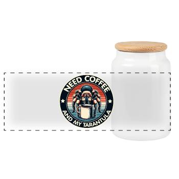J’ai juste besoin de café et de ma tarentule - Boîte à biscuits avec couvercle en bois - blanc - Devant