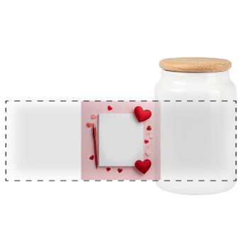 I Love you - Background - Panorama Keksdose mit Holzdeckel - Weiß - Vorne