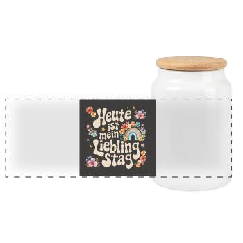 Aujourd’hui est mon jour préféré - Boîte à biscuits avec couvercle en bois - blanc - Devant