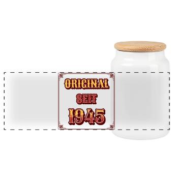 Original depuis 1945 - Boîte à biscuits avec couvercle en bois - blanc - Devant