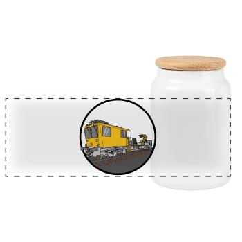 Constructeur de véhicules de travaux sur piste GAF - Boîte à biscuits avec couvercle en bois - blanc - Devant
