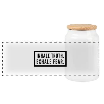 inhale truth. exhale fear. - Panorama Keksdose mit Holzdeckel - Weiß - Vorne