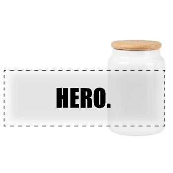 Hero - Panorama Keksdose mit Holzdeckel - Weiß - Vorne