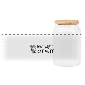 Mouette fraîche avec clé Bas allemand - Boîte à biscuits avec couvercle en bois - blanc - Devant