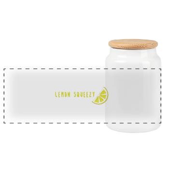 Lemon Squeezy - Panoramic Cookie Jar with Wooden Lid - white - Front