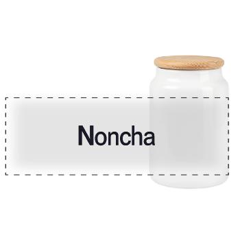 Noncha. Mot flamand - Boîte à biscuits avec couvercle en bois - blanc - Devant