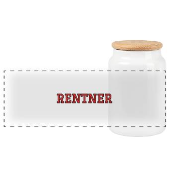 Rentner - Panorama Keksdose mit Holzdeckel - Weiß - Vorne