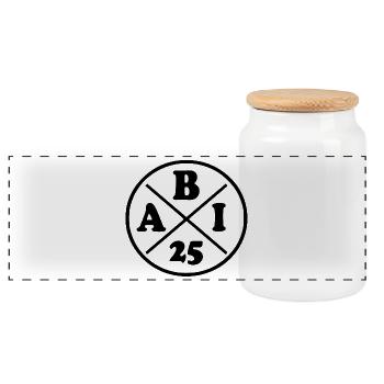 Abi 2025 - Panoramic Cookie Jar with Wooden Lid - white - Front