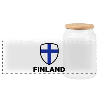 Drapeau national de la Finlande - Boîte à biscuits avec couvercle en bois - blanc - Devant