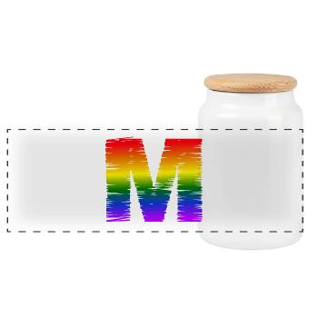 Regenbogen M - Panorama Keksdose mit Holzdeckel - Weiß - Vorne