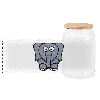 Elephant Elephant Cirque - Boîte à biscuits avec couvercle en bois - blanc - Devant