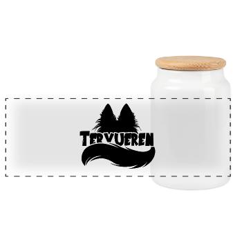 Tervuren Silhouette - Schwarz - Panorama Keksdose mit Holzdeckel - Weiß - Vorne
