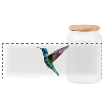 Colibri coloré - Boîte à biscuits avec couvercle en bois - blanc - Devant