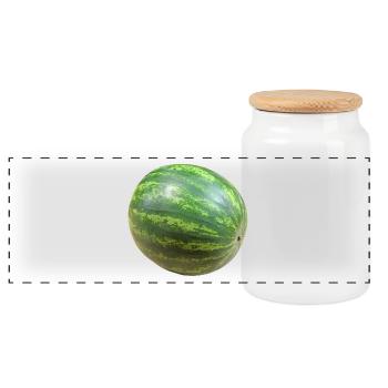melon melone watermelon wassermelone veggie gemues - Panorama Keksdose mit Holzdeckel - Weiß - Vorne