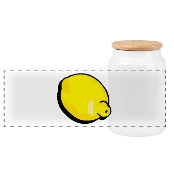 lemon limette zitrone citrus veggie gemuese fruits - Panorama Keksdose mit Holzdeckel - Weiß - Vorne