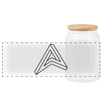 unmögliche Figur Escher Dreieck Geometrie Hipster - Panorama Keksdose mit Holzdeckel - Weiß - Vorne