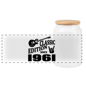 Edition classique depuis 1961 - Boîte à biscuits avec couvercle en bois - blanc - Devant