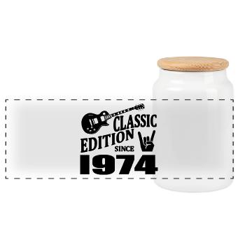 Classic edition since 1974 - Panoramic Cookie Jar with Wooden Lid - white - Front