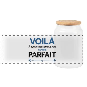 Un Gendre parfait métier cadeau - Boîte à biscuits avec couvercle en bois - blanc - Devant