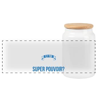 Country super pouvoir homme - Boîte à biscuits avec couvercle en bois - blanc - Devant