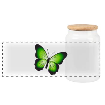 Un beau papillon - Boîte à biscuits avec couvercle en bois - blanc - Devant