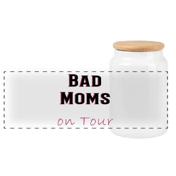 Bad Moms on Tour - Frauen Abend, Party, JGA, Fun - Panorama Keksdose mit Holzdeckel - Weiß - Vorne