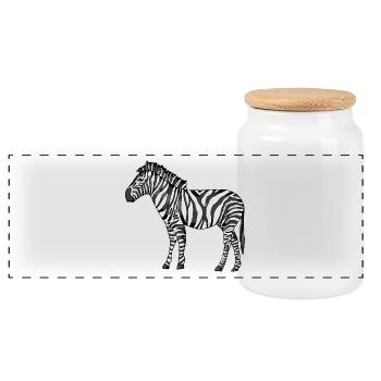Zebra - Panorama Keksdose mit Holzdeckel - Weiß - Vorne