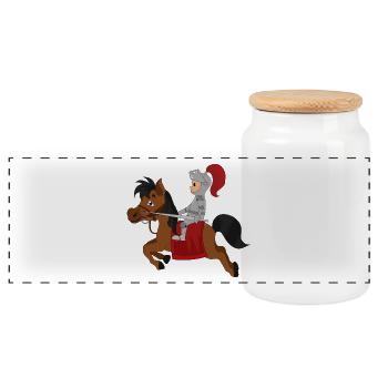 chevalier chevalier - Boîte à biscuits avec couvercle en bois - blanc - Devant