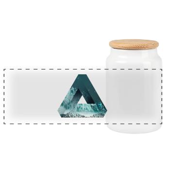 Triangle de Penrose Illusion d'optique mer et nature - Boîte à biscuits avec couvercle en bois - blanc - Devant