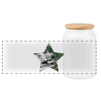 Étoile de la nature - Boîte à biscuits avec couvercle en bois - blanc - Devant