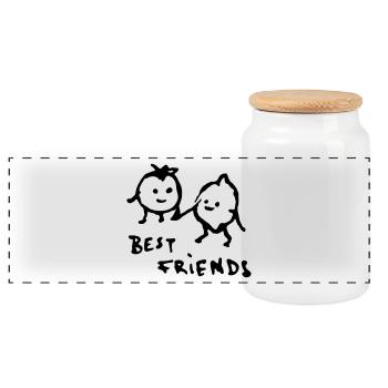 BestFriends - Panorama Keksdose mit Holzdeckel - Weiß - Vorne