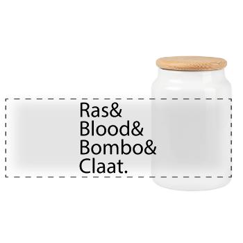 Ras Blood Bombo Claat - Panorama Keksdose mit Holzdeckel - Weiß - Vorne