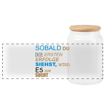 Motivation - Panorama Keksdose mit Holzdeckel - Weiß - Vorne