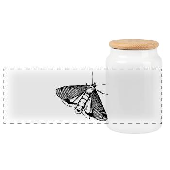 Butterfly butterfly insect - Panoramic Cookie Jar with Wooden Lid - white - Front