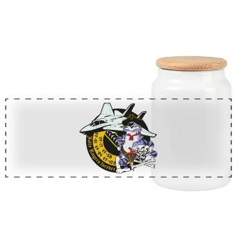 Tomcat - Jolly Rogers Forever - Panorama Keksdose mit Holzdeckel - Weiß - Vorne
