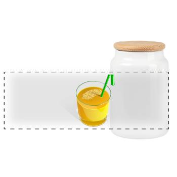 Jus de fruits orange - Boîte à biscuits avec couvercle en bois - blanc - Devant