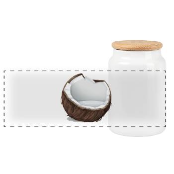 kokusnuss - Panoramic Cookie Jar with Wooden Lid - white - Front
