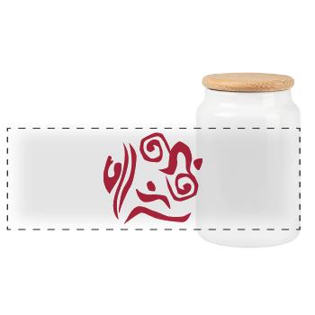 Triathlon freestyle - Panoramic Cookie Jar with Wooden Lid - white - Front